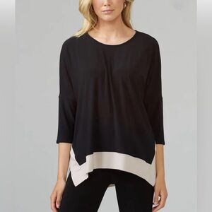 Joseph Ribkoff Black and Sand Blouse
